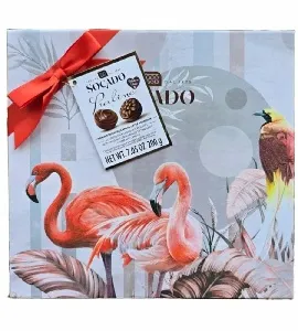 Конфеты SOCADO ассорти из молочного шоколада "Фламинго" /картон/ 200г*8