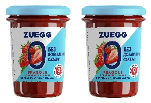 Набор Конфитюр ZUEGG Zero Клубника с земляникой БЕЗ САХАРА 220г*2штуки