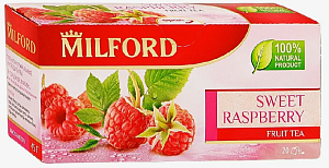 Чай MILFORD фруктовый Сладкая малина (20 пакетиков) 45г*12