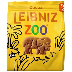 Печенье BAHLSEN [В77] LEIBNIZ ZOO COCOA хрустящее какао в форме фигурок животных 100г*12