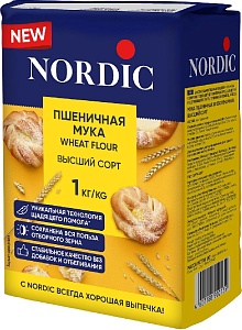 Мука NORDIC WHEAT FLOUR пшеничная высший сорт 1кг*10