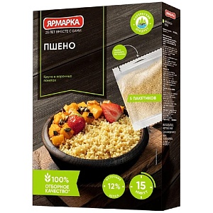 Пшено ЯРМАРКА "Отборная" (5шт*80г) 400г*15