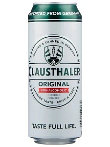 Пиво CLAUSTHALER ORIGINAL безалкогольное /жесть/ 0,5л*24