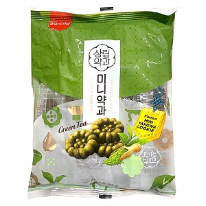 Печенье SAMLIP Корейское Mini Yakgwa Green tea со вкусом зеленого чая /пакет/ 200г*20