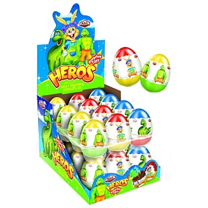 Шоколадное яйцо ANL Heros сюрприз Герои (25г*24шт. шоубокс) 25г*144