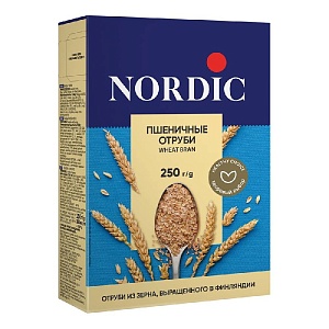 Отруби NORDIC WHEAT BRAN пшеничные /картон/ 250г*10