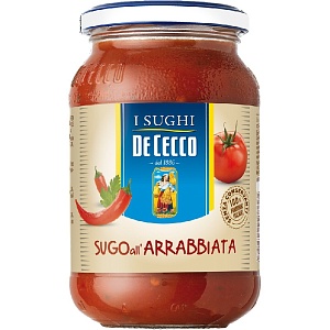 Соус DE CECCO Sugo all'Arrabbiata томатный с острым перцем /стекло/ 400г*6