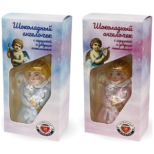 Шоколад фигурный "Ангелочек" с игрушкой и добрым пожеланием 40г*26