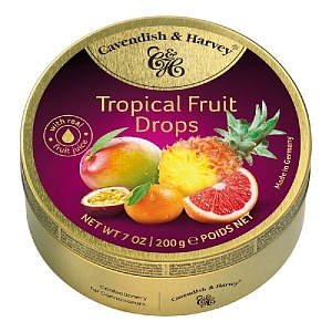 Леденцы CAVENDISH & HARVEY Tropical Fruit Тропические фрукты /жесть/ 200г*9