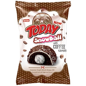 Пирожное TODAY Snowball Coffee Сноуболл с кофейной начинкой (шоубокс 35г*24шт) 35г*144