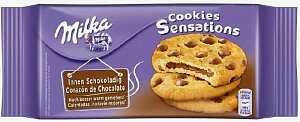 Печенье Milka Sensations Soft Cookies с нач. и кусочками молочного шоколада 156г*12