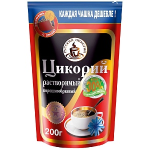 Цикорий РУССКИЙ ЦИКОРИЙ порошкообразный /дойпак/ 200г*12