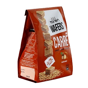 Вафли TOREN Carre с начинкой из фундука 250г*12