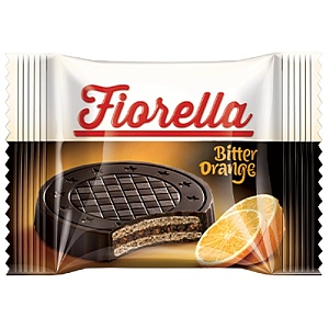 Вафли FIORELLA Wafer Bitter Orange в темном шоколаде Апельсин (20г*24шт. шоубокс) 20г*144