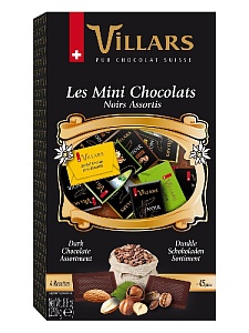 Шоколад VILLARS Горький и темный  в мини-плитки (5гр) /картон/ 250г*18