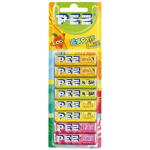 Конфета PEZ EXOTIC MIX с тропическим вкусом набор 68г*24