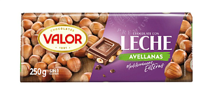 Шоколад VALOR молочный с фундуком 250г*19