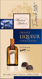 Конфеты WARNER HUDSON Orange Liqueur шоколадные с ликером "Куантро" 150г*10