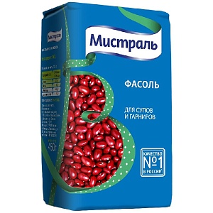 Фасоль МИСТРАЛЬ красная для супов и гарниров /пакет/ 450г*12