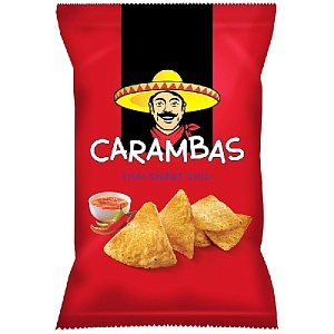 Чипсы CARAMBAS кукурузные со вкусом сладкого тайского перца 150г*18
