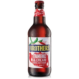 Сидр BROTHERS Strawberries & Cream-Клубника и Сливки 4% /стекло/ 500мл*12