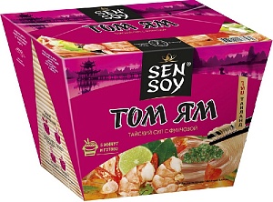 Вермишель SENSOY Премиум б/п Фунчоза суп "ТОМ ЯМ" /картон/ 125г*12