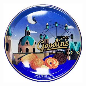 Печенье GOODIN'S Butter Cookies Ассорти сдобного печенья, синяя /жесть/ 110г*32