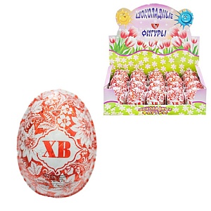 Шоколадное яйцо "Христос Воскресе" с сюрпризом /шоубокс/ 50г*20