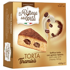 Торт CHOCOLITALY [2281] La Bottega Della TORTA с начинкой "Тирамису" /картон/ 450г*6