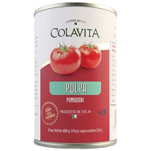 Томаты COLAVITA POLPA измельченные консервированные в томатном соке /жесть/ 400г*6