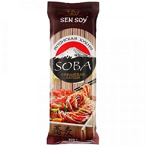 Лапша SENSOY Премиум гречневая SOBA /пакет/ 300г*24