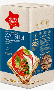 Хлебцы HAPPY CRISP бородинские с морской солью 60г*15