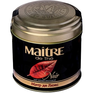 Чай MAITRE DE THE черный де Люкс /жесть/ 100г*6
