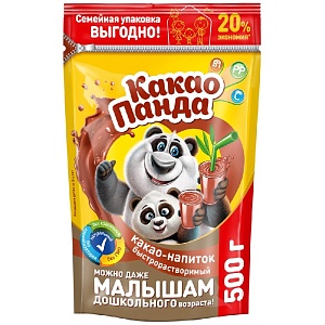Какао-напиток КАКАО-ПАНДА быстрорастворимый /дой-пак/ 500г*12