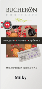 Шоколад BUCHERON VILLAGE молочный шоколад с миндалем, клюквой и клубникой /картон/ 100г*10