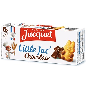 Пирожные JACQUET (73106) LITTLE JAC бисквитные с шоколадной начинкой 140г*12