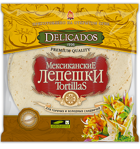 Лепешки мексиканские DELICADOS Тортилья "Оригинальные" 400г*10