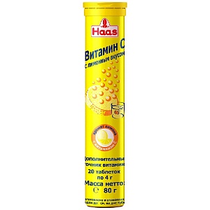 Напиток HAAS витаминизированный "Витамин С" /туба/ 80г*12
