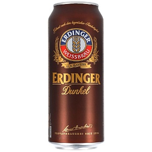 Пиво ERDINGER Dunkel 5.3% темное нефильтр. пшеничное /жесть/ 0,5л*24