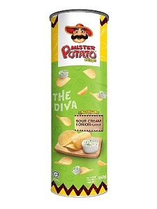 Чипсы картофельные MISTER POTATO со вкусом сметаны и лука Sour Cream and Onion  /туба/ 160г*14