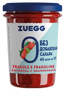 Конфитюр ZUEGG Zero Клубника с земляникой БЕЗ САХАРА /стекло/ 220г*8