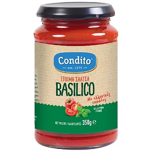 Соус CONDITO BASILICO томатный с базиликом без глютена /стекло/ 350г*12