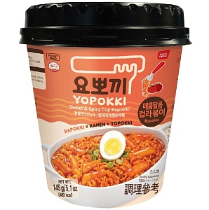 Рапокки YOPOKKI Sweet and Spicy сладко-острые (рамен с рисовыми палочками) /стакан/ 145г*16