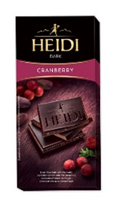 Шоколад HEIDI DARK CRANBERRY темный с кусочками клюквы /картон/ 80г*20