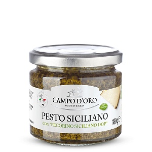 Соус CAMPO D'ORO Песто ПО-СИЦИЛИЙСКИ  с сыром ПЕКОРИНО /стекло/ 180*6