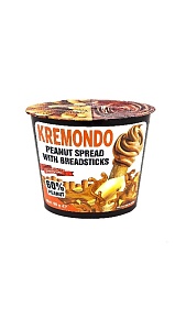 Паста KREMONDO арахисовая +хлебные палочки (шоубокс 55г*24шт) /пластик/ 55г*96