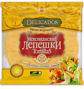 Лепешки мексиканские DELICADOS Тортилья "Сырные" 400г*10