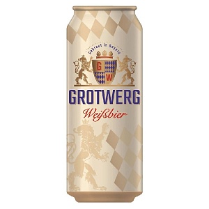 Пиво GROTWERG Weissbier 4.9% Пшеничное /жесть/ 0,5л*24