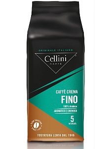 Кофе CELLINI Crema Fino 100% Arabica в зернах /пакет/ 1кг*6