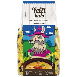 Кашка YELLI Kids кукурузная с фруктами 120г*9